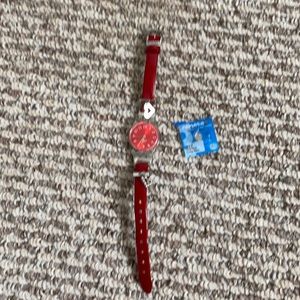 Red swatch watch with battery